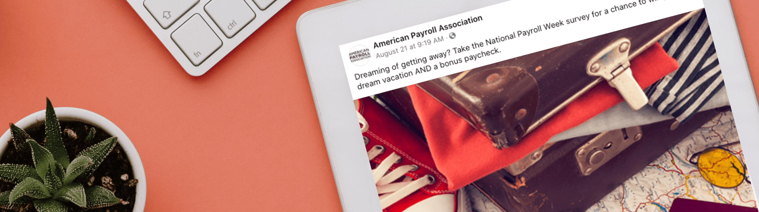 American Payroll Association ad on tablet